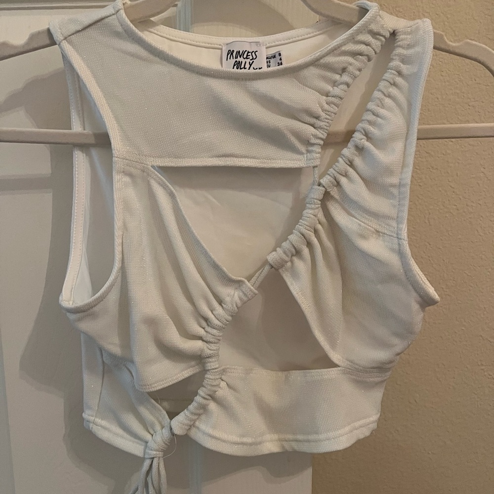 Princess Polly White Tie Tank, Never Worn, Size 4